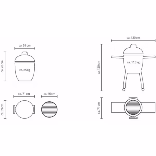 Kamado Monolith Básica Negra con Pies - Imagen 7