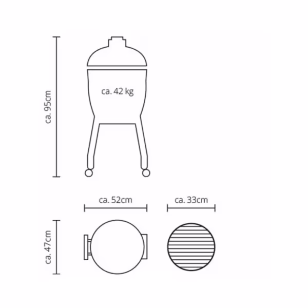 Kamado Monolith Junior Pro Series 2.0 Burdeos con Pies - Imagen 5