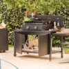 Mesa de Acero Negro con Aparador Cerrado y Ruedas - Imagen 3