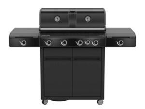 Barbacoa Gas con Carro Heat X - 445 quemador trasero, Sizzle Zone y hornillo lateral.