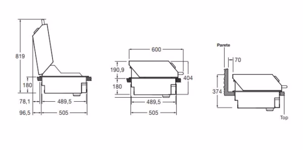 Tapa Baja para Barbacoa FULGOR Milano 60 INOX - Imagen 3